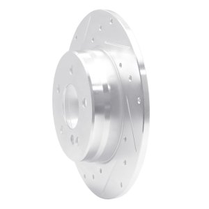Mercedes-Benz C230 Brake Rotor (1) - Rear Left - R1 Concepts - Drilled & Slotted - Silver - `94-`11